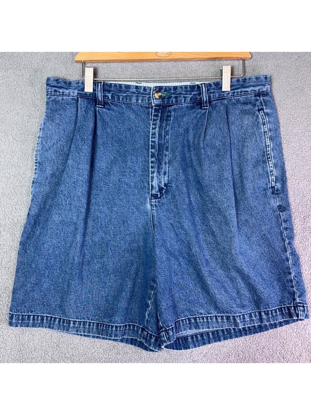 Vintage Tommy Hilfiger Denim Shorts Mens 36 Pleated Blue Jean Y2K 2000